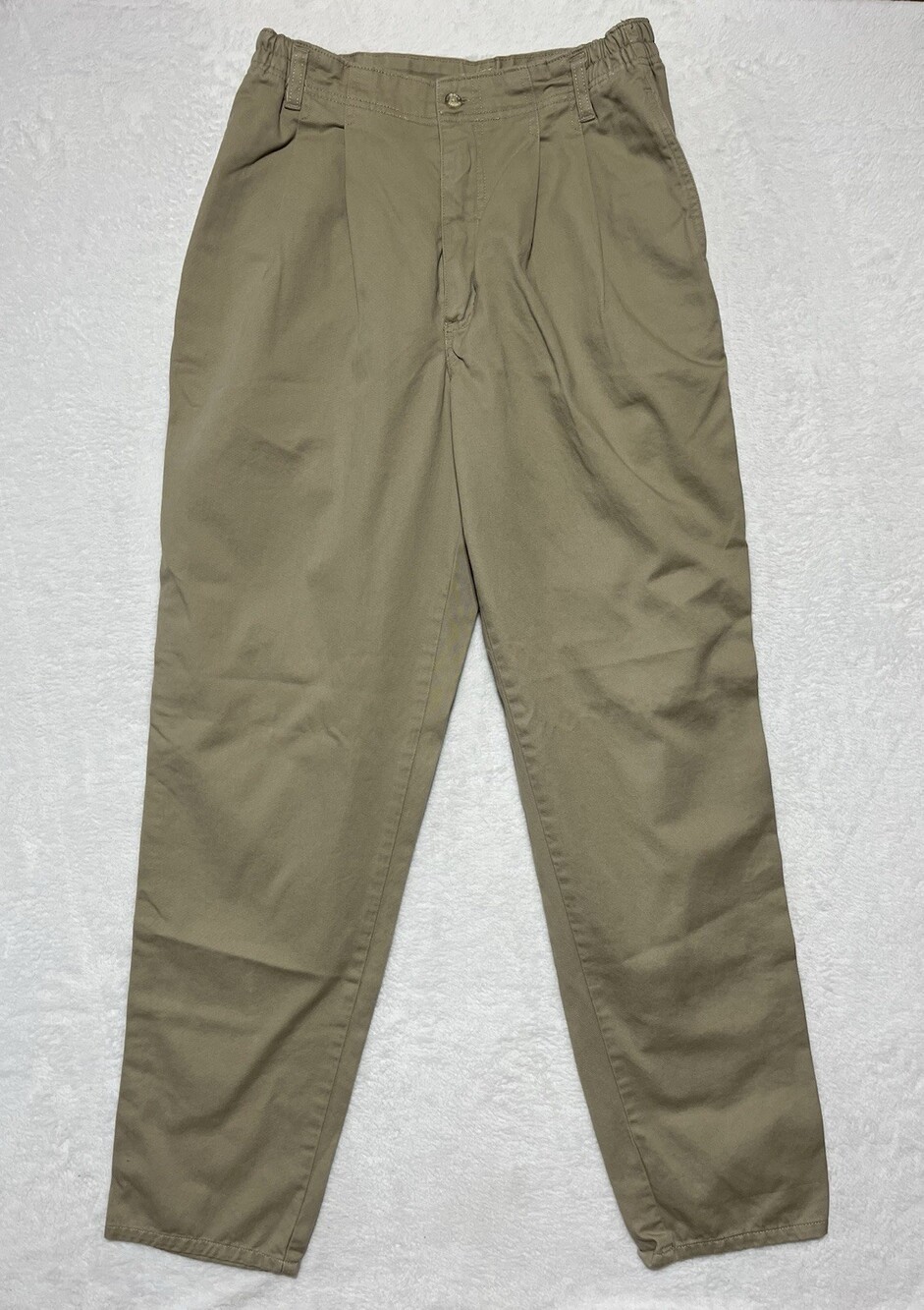 Northern Reflections Pants Womens 11/12 Khaki Pleated High Waist Casual